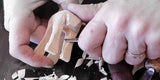 This carving knife has a sturdy blade for detail carving.