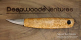 Green woodworking knives with a burl handle