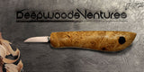 Slim Carver - Woodcarving Knife with a figured burl handle