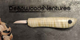 Slim Carver - Woodcarving Knife with a figured burl handle