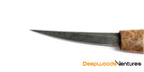 Sloyd Style Damascus Blade - Burl Maple handle