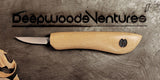 Slim Carver - Woodcarving Knife with a plain Oak handle