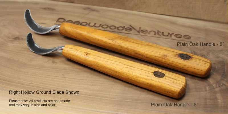 Spoon Hook Carver Hollow ground with oak handle